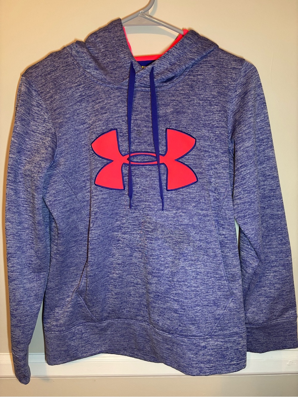 Under Armour Blue Hoodie with Pink Logo